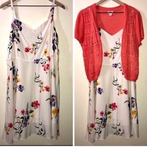 OLD NAVY Floral Print Dress Sz. XL W/ Sweater